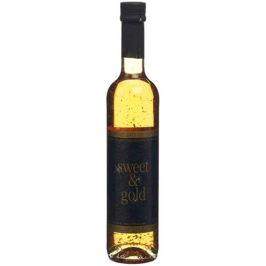 PURIS Sirup Sweet&Gold Blattgold Glasflasche 50 cl PURIS Sirup Sweet&Gold Blattgold Glasflasche 50 cl