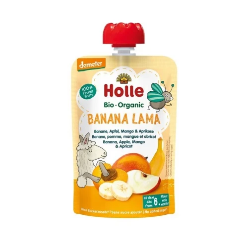 HOLLE Banana Lama Pouchy Bananen Apfel Mango Aprikose 100 g