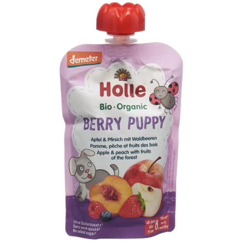 HOLLE Berry Puppy Pouchy Apfel Pfirsich Waldbeere 100 g