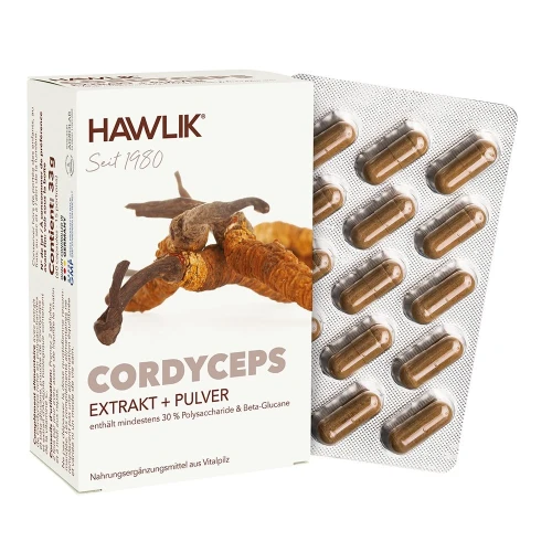 HAWLIK Cordyceps Extrakt + Pulver Kaps 60 Stk