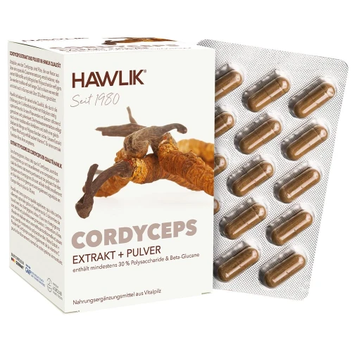 HAWLIK Cordyceps Extrakt + Pulver Kaps 120 Stk