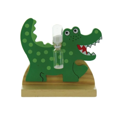 HERBORISTERIA Zahnputz-Uhr aus Holz KROKODIL