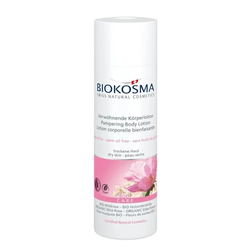 BIOKOSMA Verwöhnende Körperlotion BIO-Wildrose Holunderblüte 200 ml