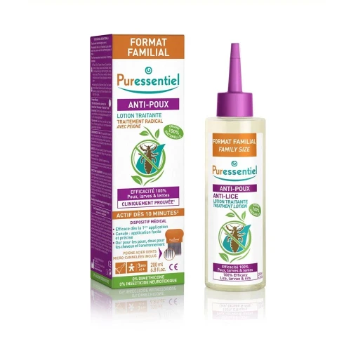PURESSENTIEL Anti-Läuse Lotion mit Kamm 200 ml