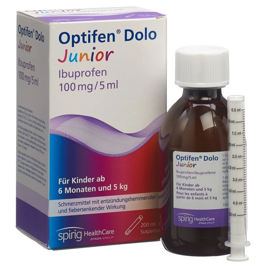 OPTIFEN Dolo Junior Susp 100 mg/5ml Fl 200 ml OPTIFEN Dolo Junior Susp 100 mg/5ml Fl 200 ml
