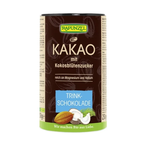 RAPUNZEL Kakao Kokosblütenzucker Trinkschokolade Ds 250 g