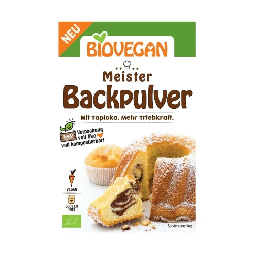 BIOVEGAN Backpulver mit Tapiokastärke 3 x 17 g