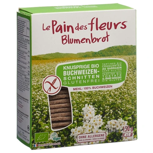 BLUMENBROT Knusp Schnitt Buchw Bio glut fr n 150 g