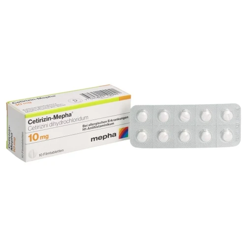CETIRIZIN Mepha Filmtabl 10 mg 10 Stk