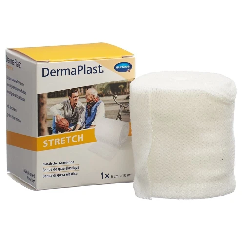 DERMAPLAST Stretch Gazebinde 6cmx10m weiss