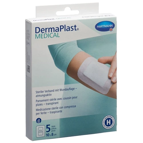 DERMAPLAST Medical Vliesverband 10x8cm 5 Stk