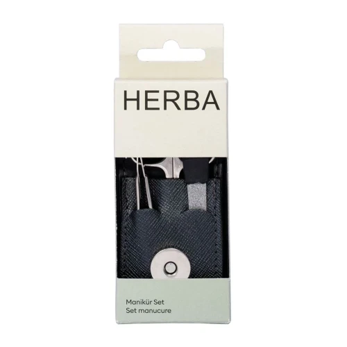 HERBA Maniküre Set 3-tlg im Stecketui schwarz