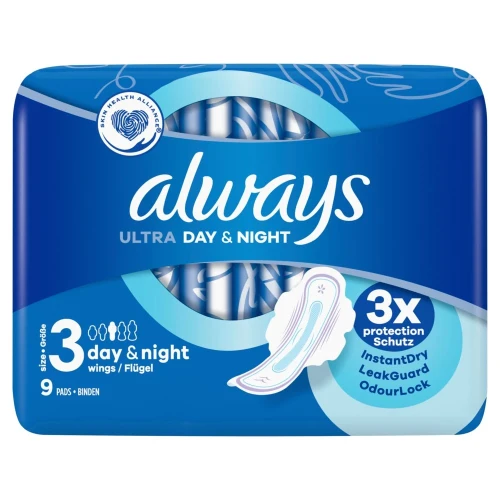 ALWAYS Ultra Binde Night mit Flügeln 9 Stk