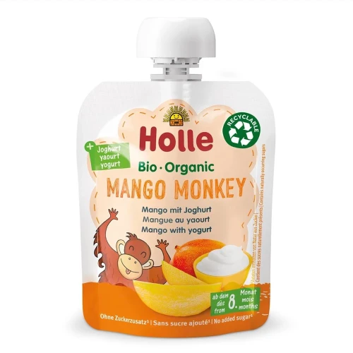 HOLLE Mango Monkey Pouchy Mango mit Joghurt 85 g