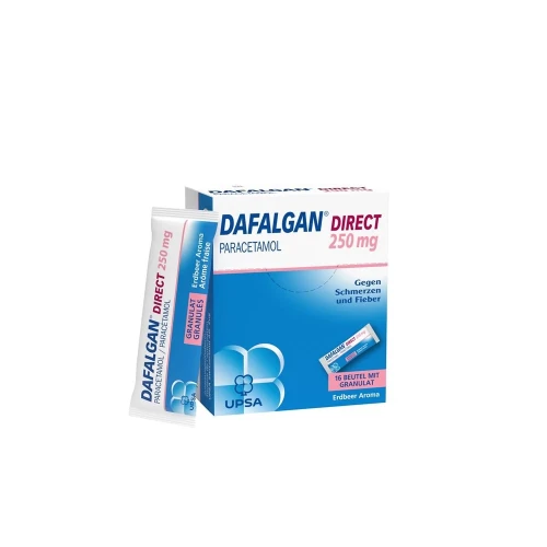 DAFALGAN Direct Gran 250 mg Erdbeere Btl 16 Stk