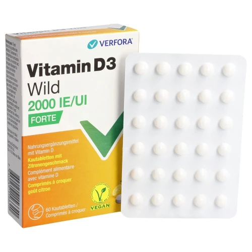 VITAMIN D3 WILD Kautabl 2000 IE vegan 60 Stk